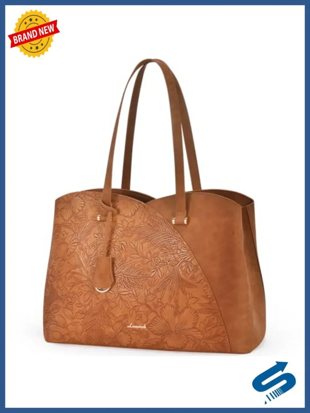Professional Laptop Tote Bag for Women, Waterproof Faux Leather Large Work